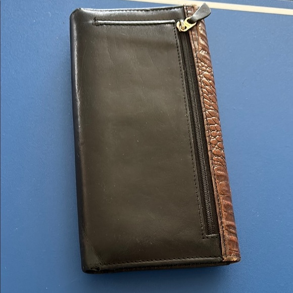 Brahmin Vintage Wallet Brown Crocodile Embossed Leather - Picture 3 of 9
